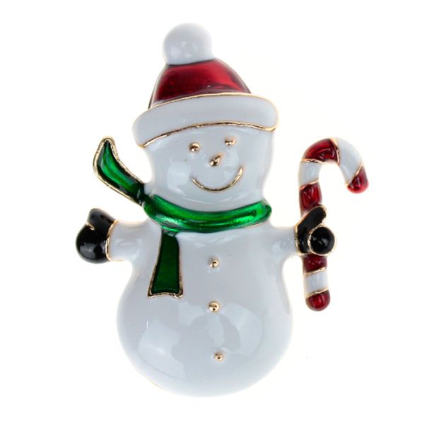 Festive brooch “Jolly Snowman”