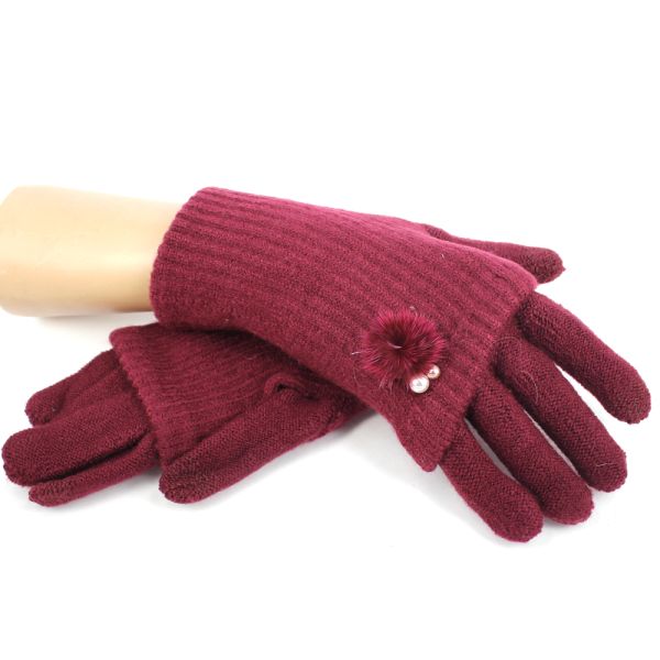 Long gloves with mitt effect