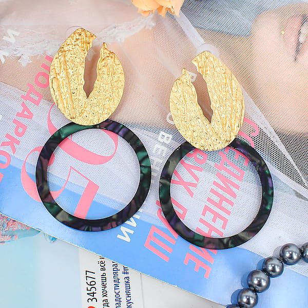 Earrings “City chik” matte gold + French plastic