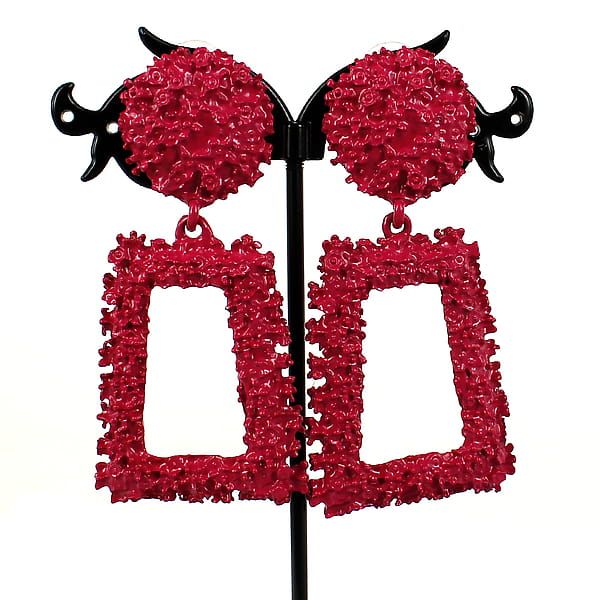 Colored earrings “HIT LINE” RED
