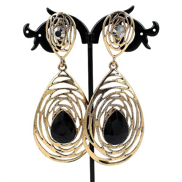 “Vintage” earrings with drip gold effect