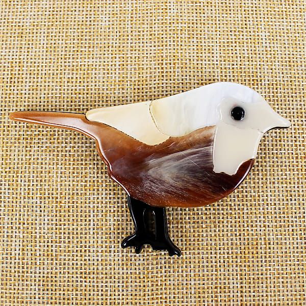 Brooch LUX maxi French plastic “Sparrow”