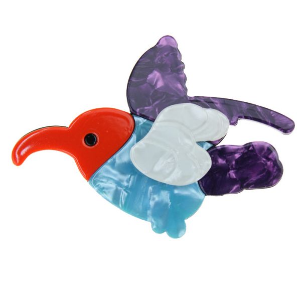 Brooch “Bird” made of light plastic