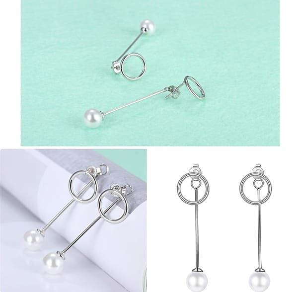 Earrings “Geometry with pearls”