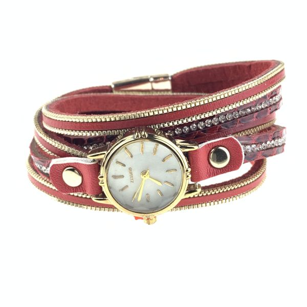 Women's watch with double-turn strap