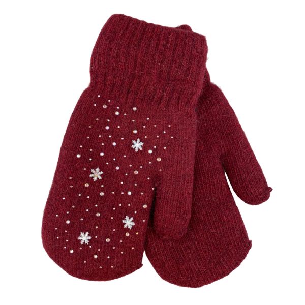 Soft fluffy mittens with “Winter” decor