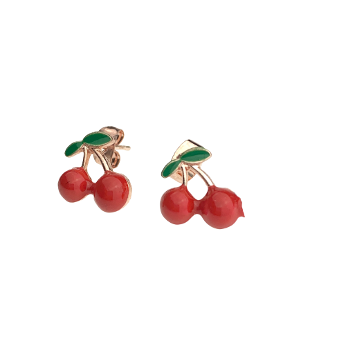 Earrings “Cherry” enamel