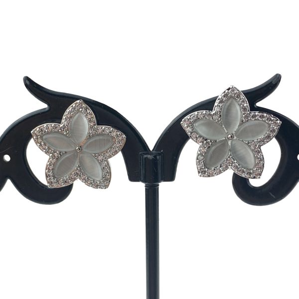 Clip-on earrings “Flower” silver